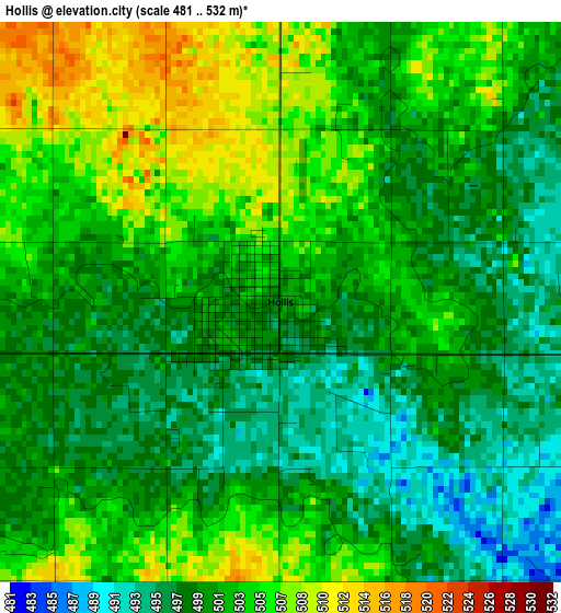 Hollis elevation map