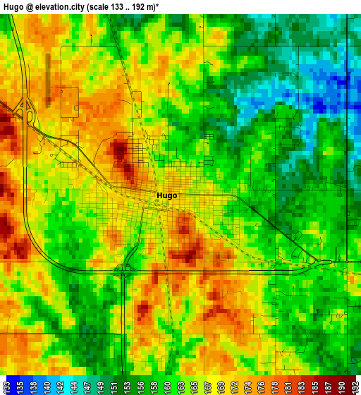 Hugo elevation map