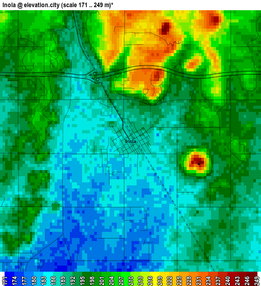 Inola elevation map