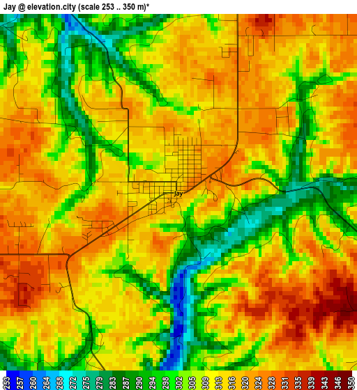 Jay elevation map