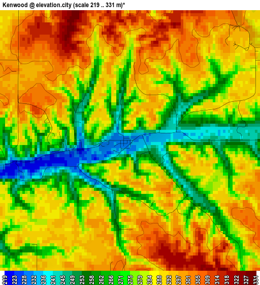 Kenwood elevation map