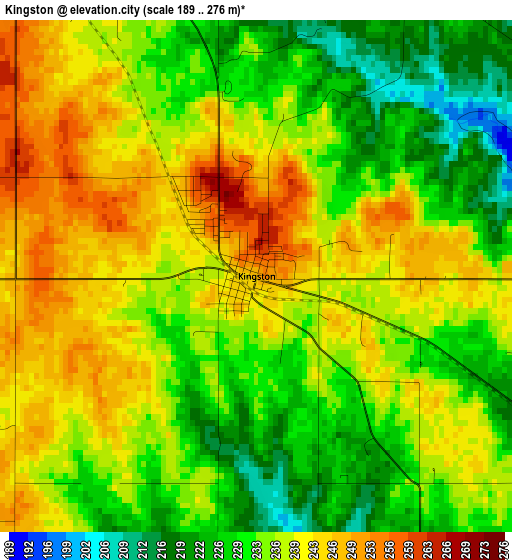 Kingston elevation map