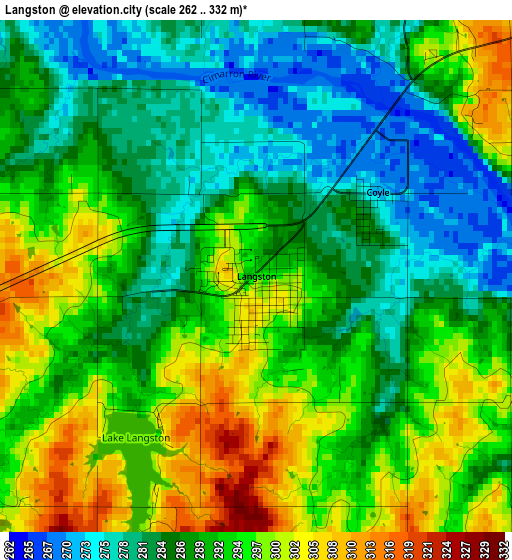 Langston elevation map