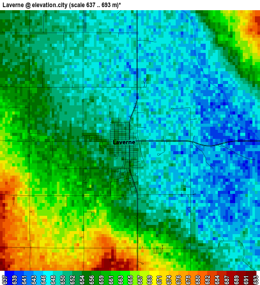 Laverne elevation map