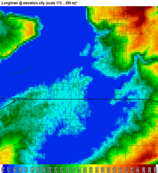 Longtown elevation map