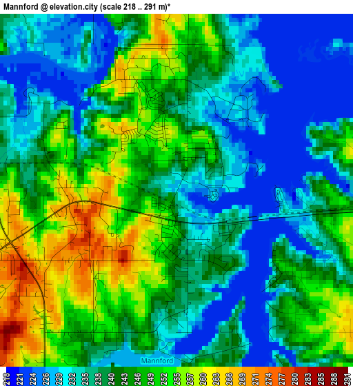 Mannford elevation map