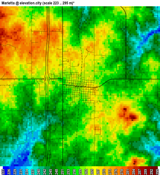 Marietta elevation map