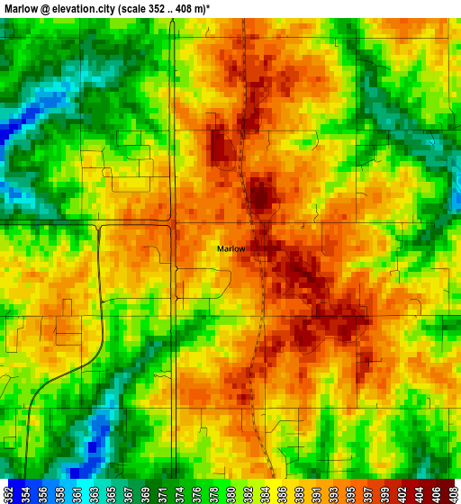 Marlow elevation map