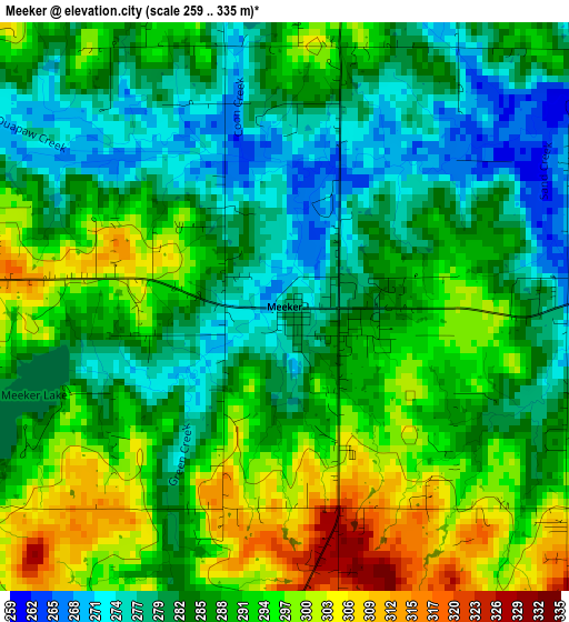 Meeker elevation map