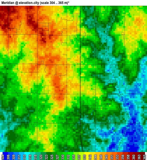 Meridian elevation map