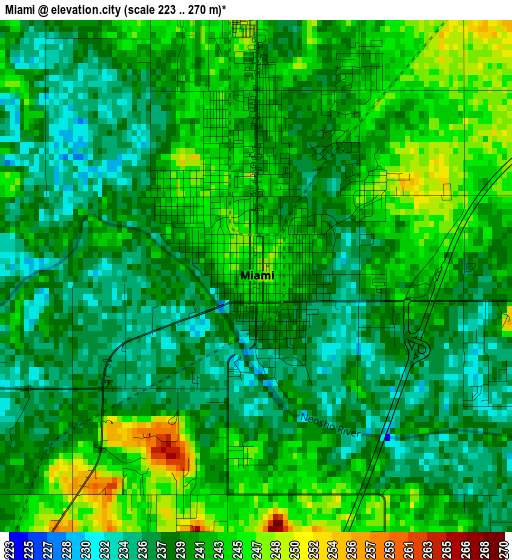 Miami elevation map