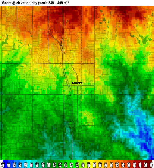Moore elevation map