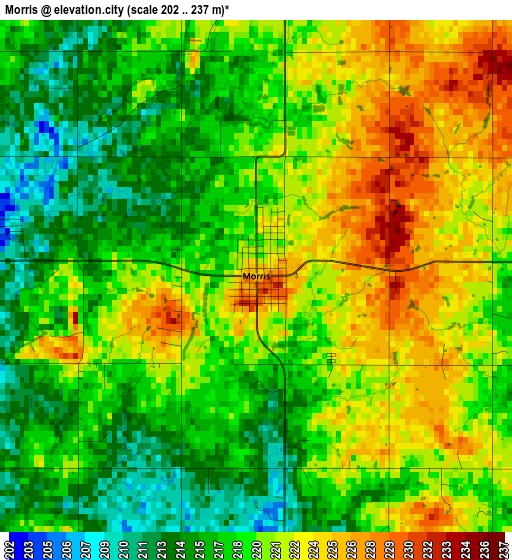 Morris elevation map