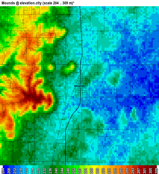 Mounds elevation map