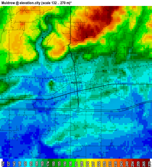 Muldrow elevation map