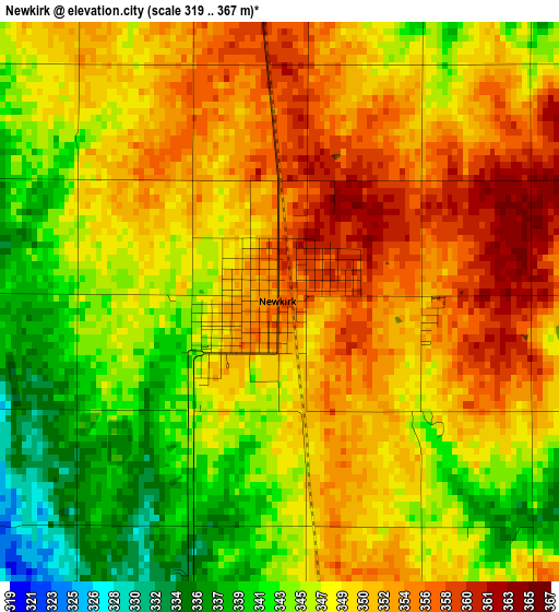 Newkirk elevation map