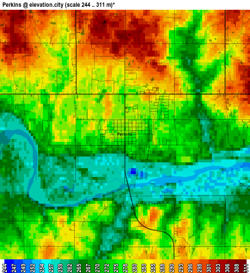 Perkins elevation map