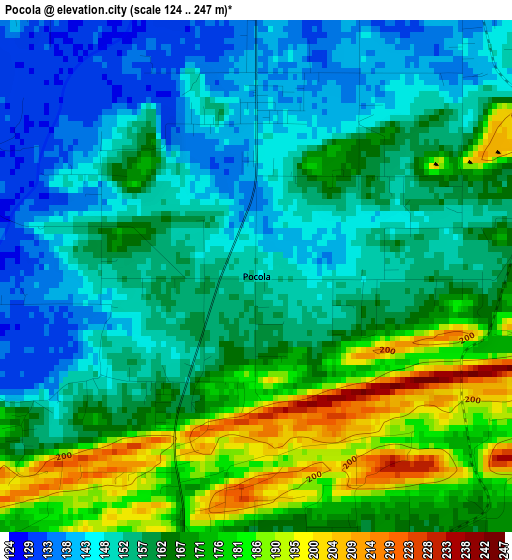 Pocola elevation map