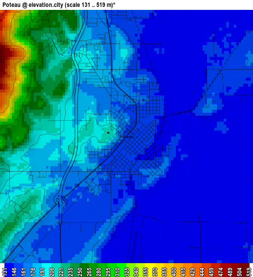 Poteau elevation map