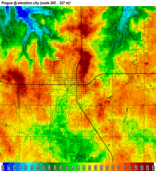 Prague elevation map