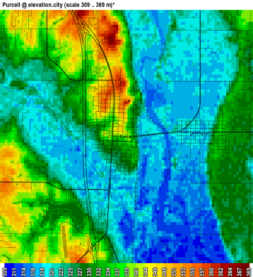 Purcell elevation map