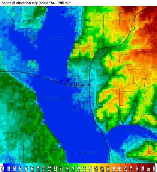 Salina elevation map