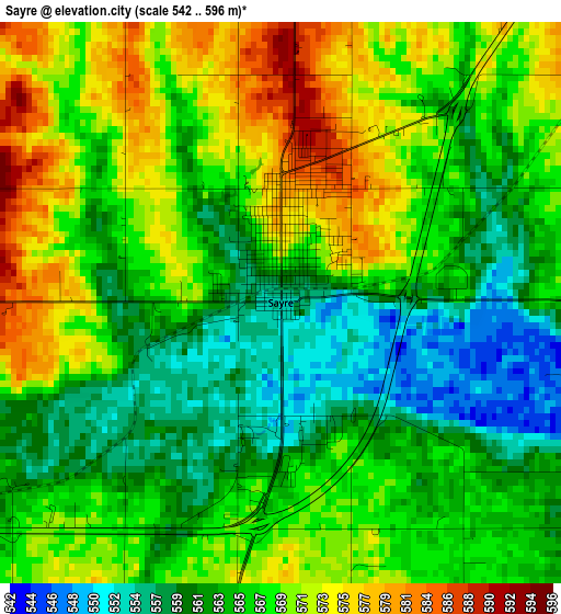 Sayre elevation map