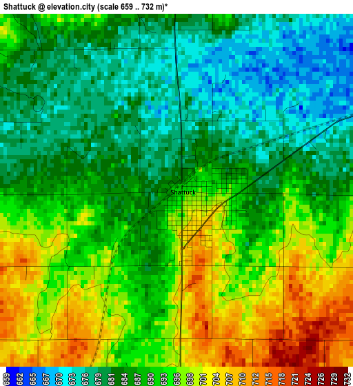 Shattuck elevation map