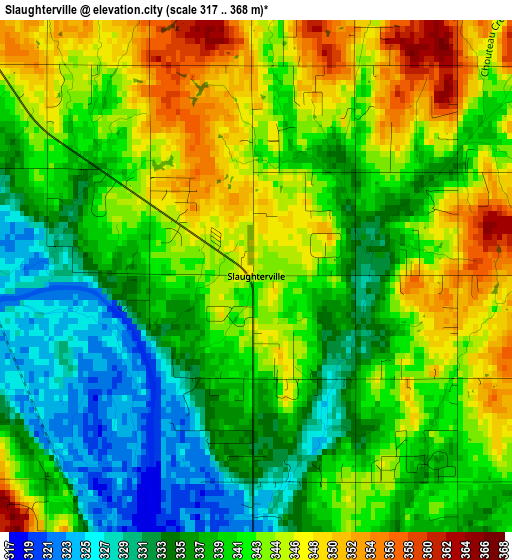 Slaughterville elevation map