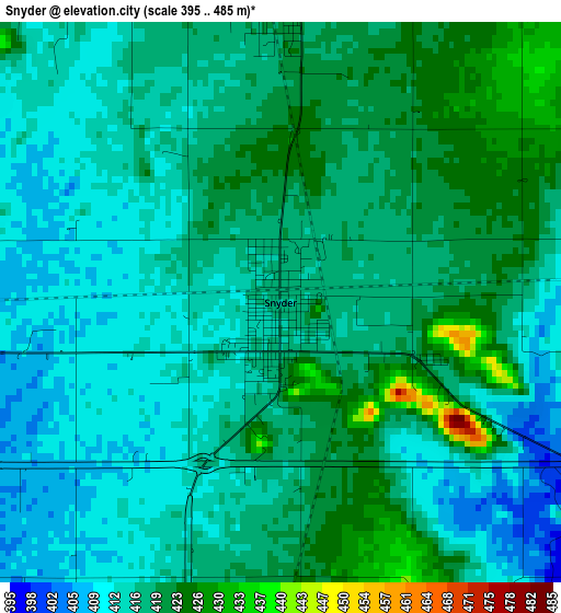 Snyder elevation map