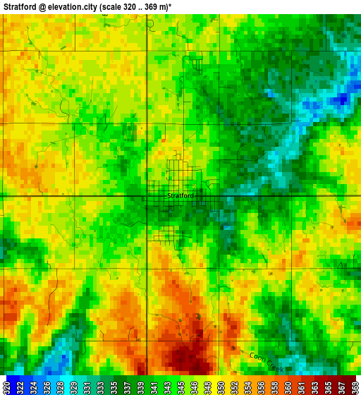 Stratford elevation map