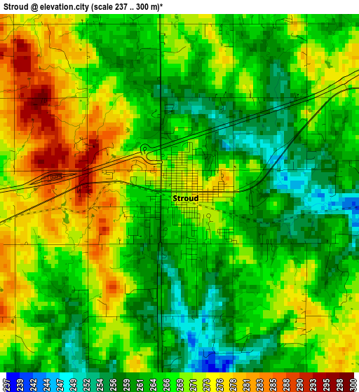 Stroud elevation map