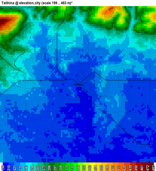 Talihina elevation map