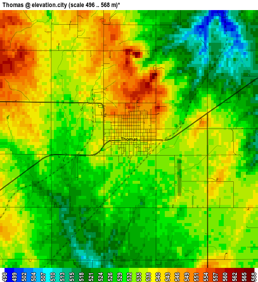 Thomas elevation map