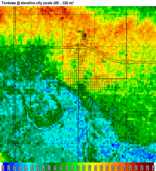 Tonkawa elevation map