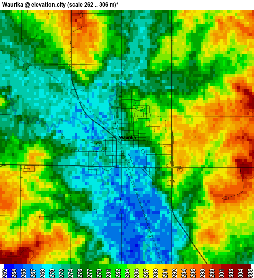 Waurika elevation map