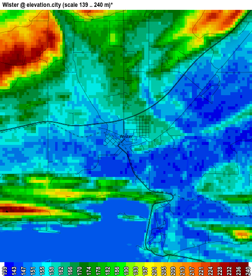 Wister elevation map