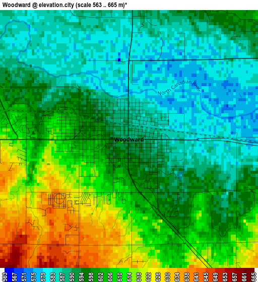 Woodward elevation map