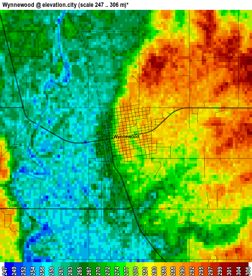 Wynnewood elevation map