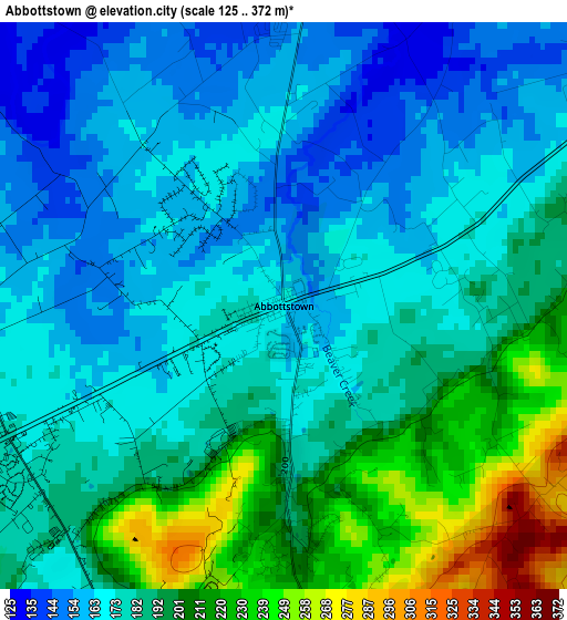 Abbottstown elevation map