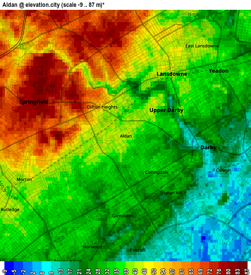 Aldan elevation map