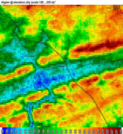 Atglen elevation map