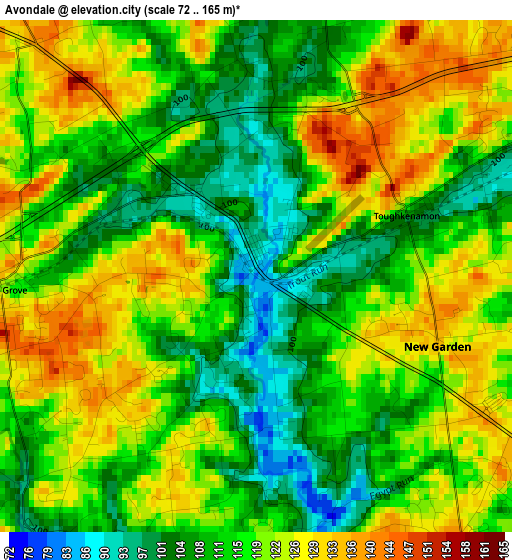 Avondale elevation map