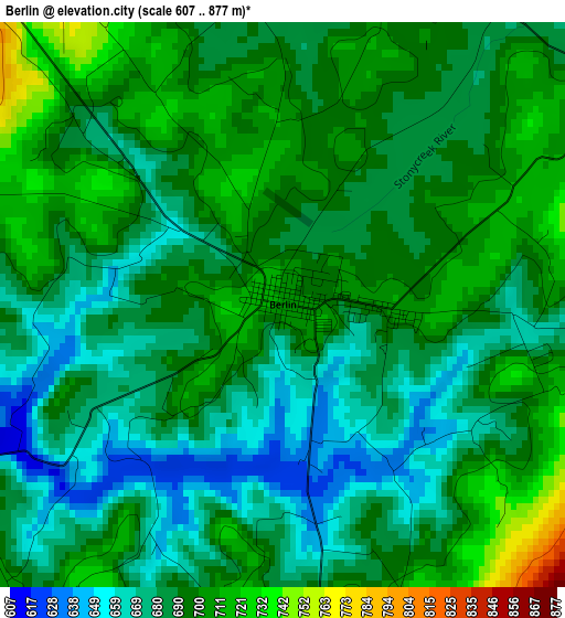 Berlin elevation map