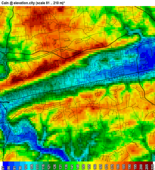 Caln elevation map