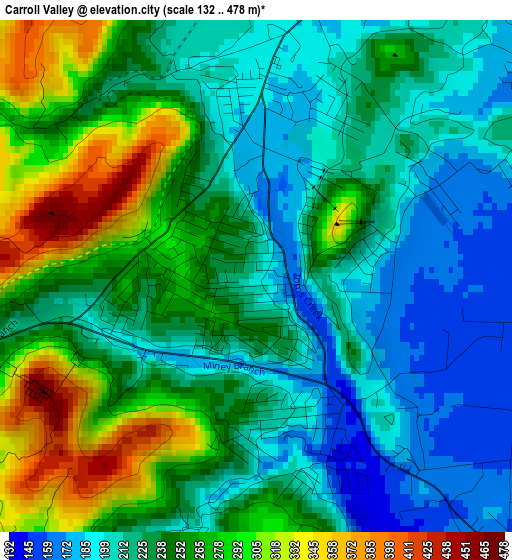 Carroll Valley elevation map