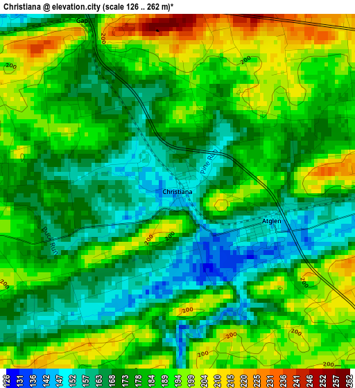 Christiana elevation map