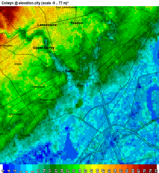 Colwyn elevation map