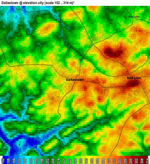 Dallastown elevation map