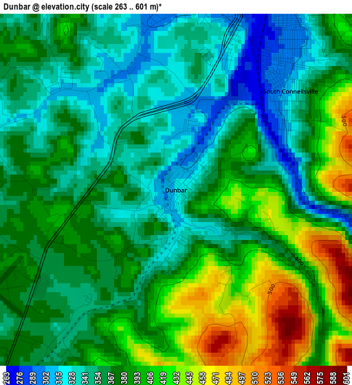 Dunbar elevation map